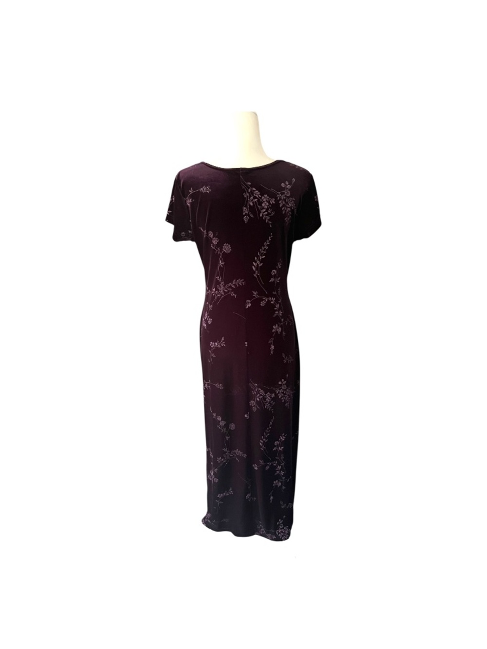 Vintage Dark Purple Velvet Maxi Dress Whimsigoth - Picture 4 of 4